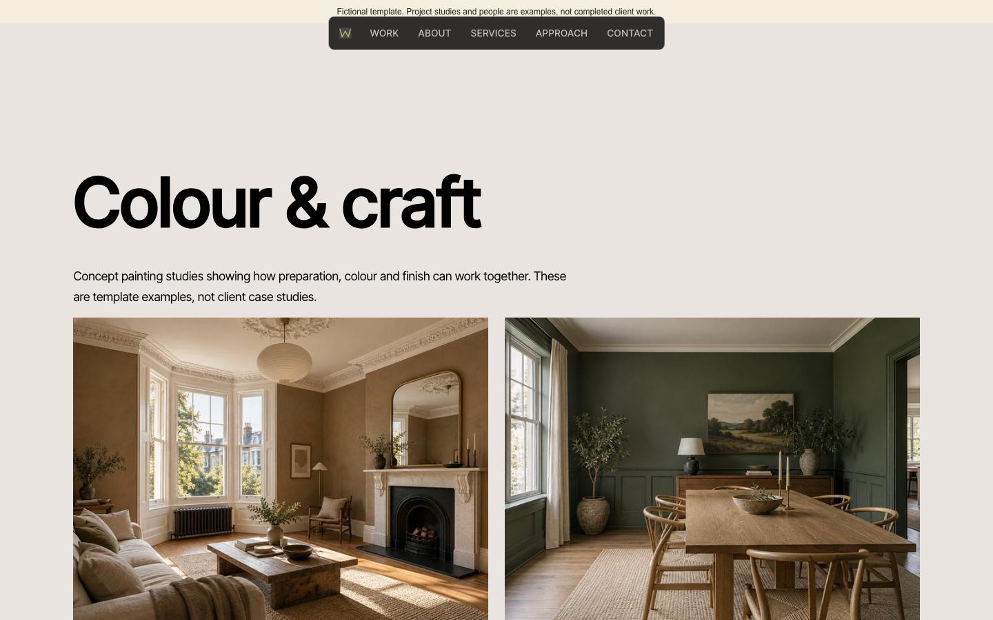 Wrenfield Paint & Colour template homepage screenshot