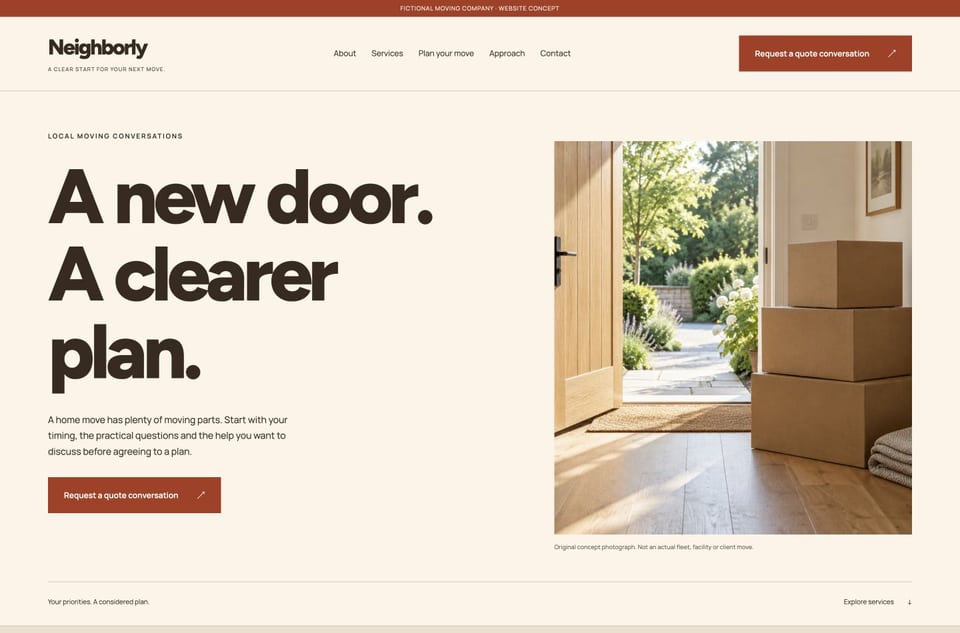 Neighborly template homepage screenshot