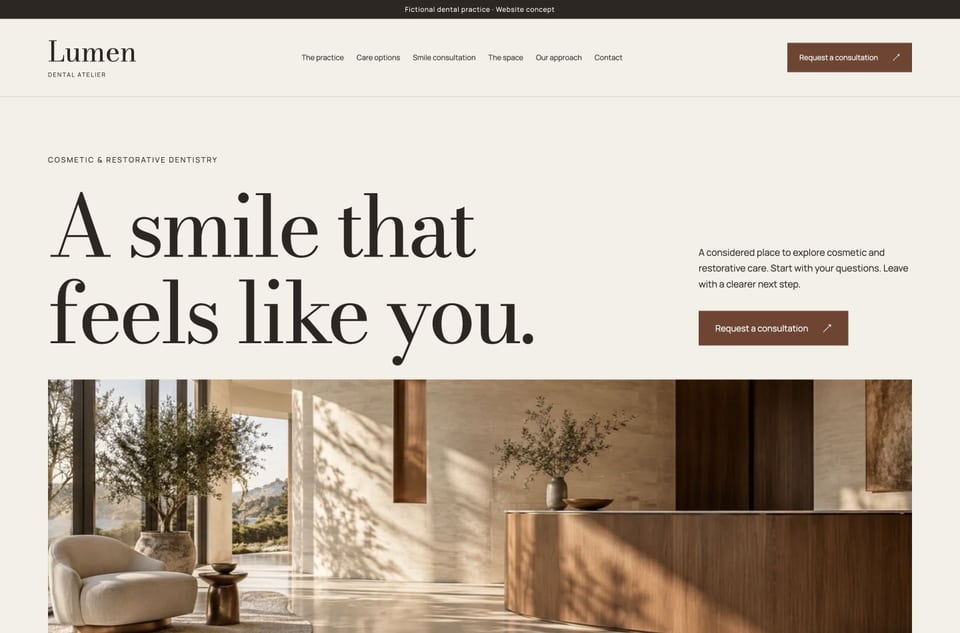 Lumen template homepage screenshot