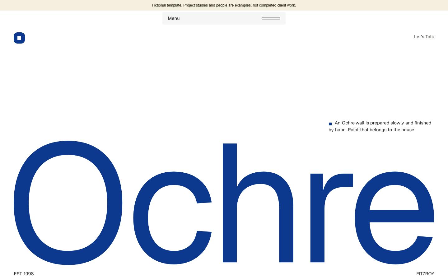 Ochre Painting & Restoration template homepage screenshot