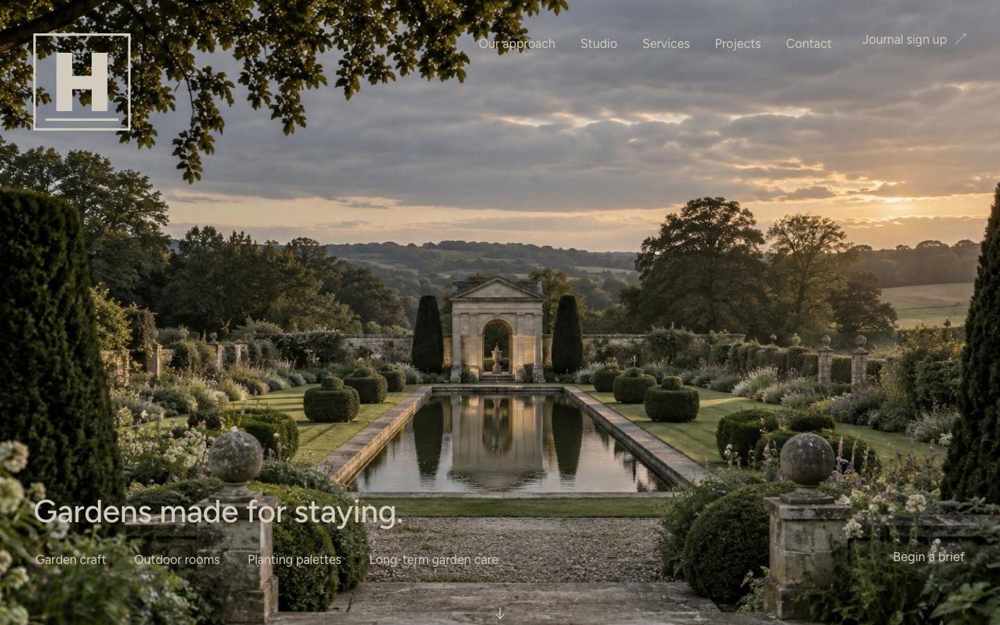 Hearthgrove template homepage screenshot