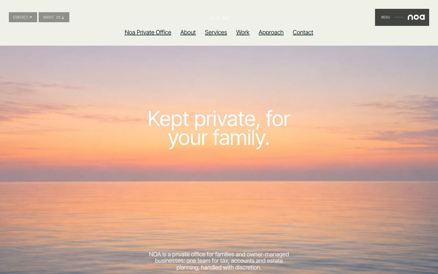 NOA Private Office template homepage screenshot