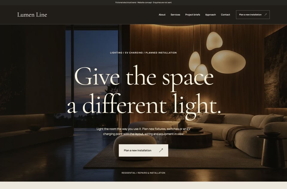 Lumen Line template homepage screenshot
