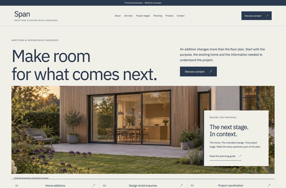 Span template homepage screenshot