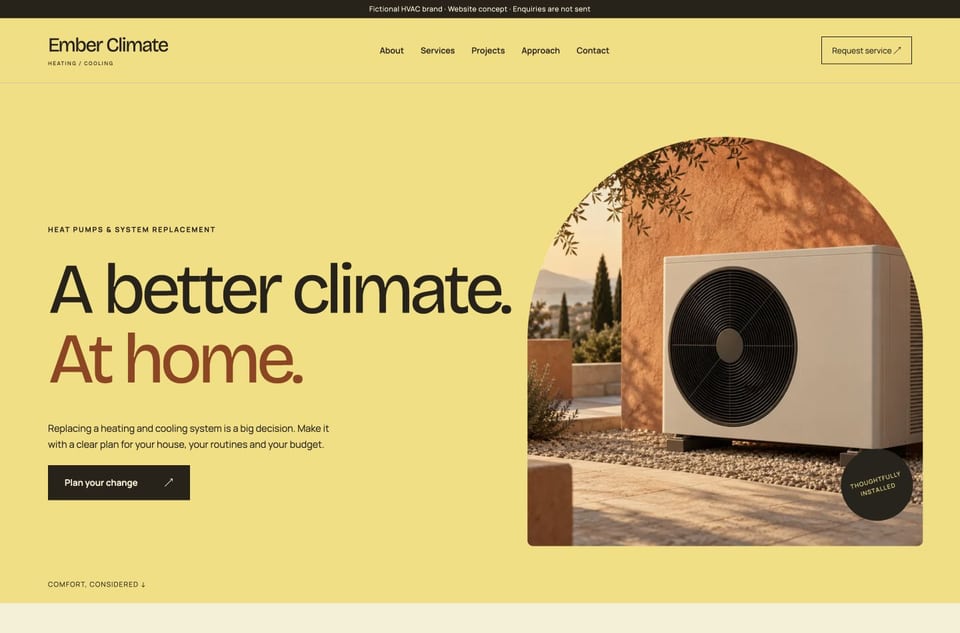 Ember Climate template homepage screenshot