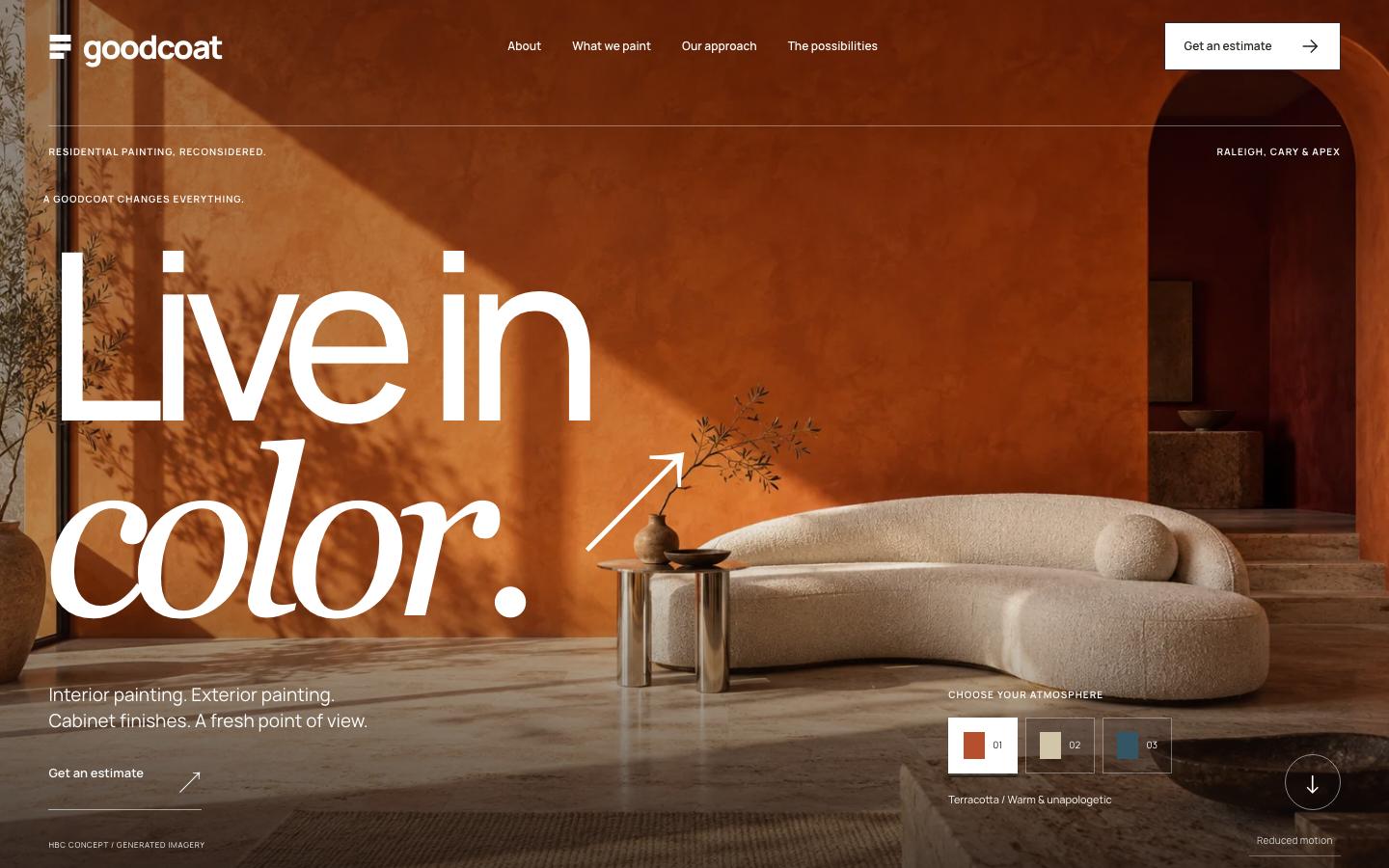 Goodcoat template homepage screenshot