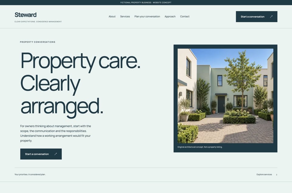 Steward template homepage screenshot