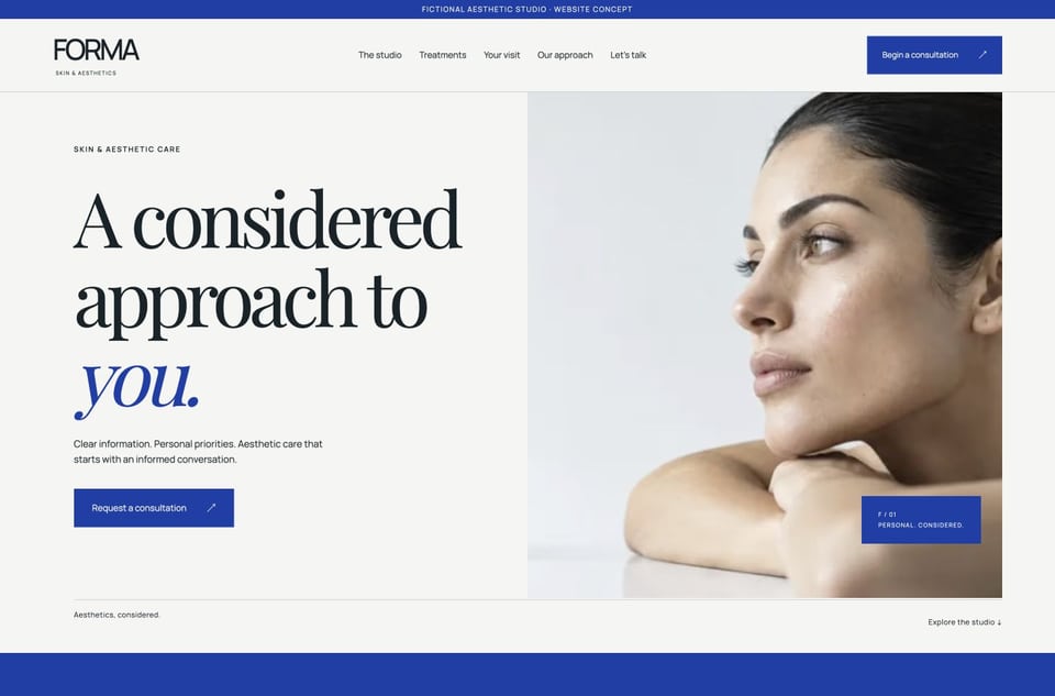 Forma template homepage screenshot
