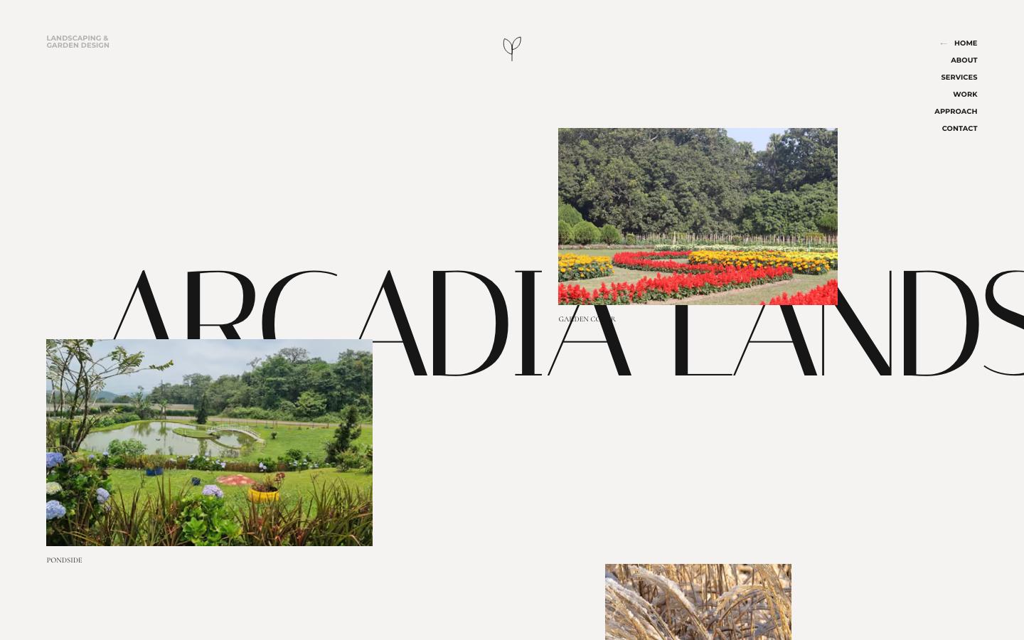 Arcadia Landscape Studio template homepage screenshot