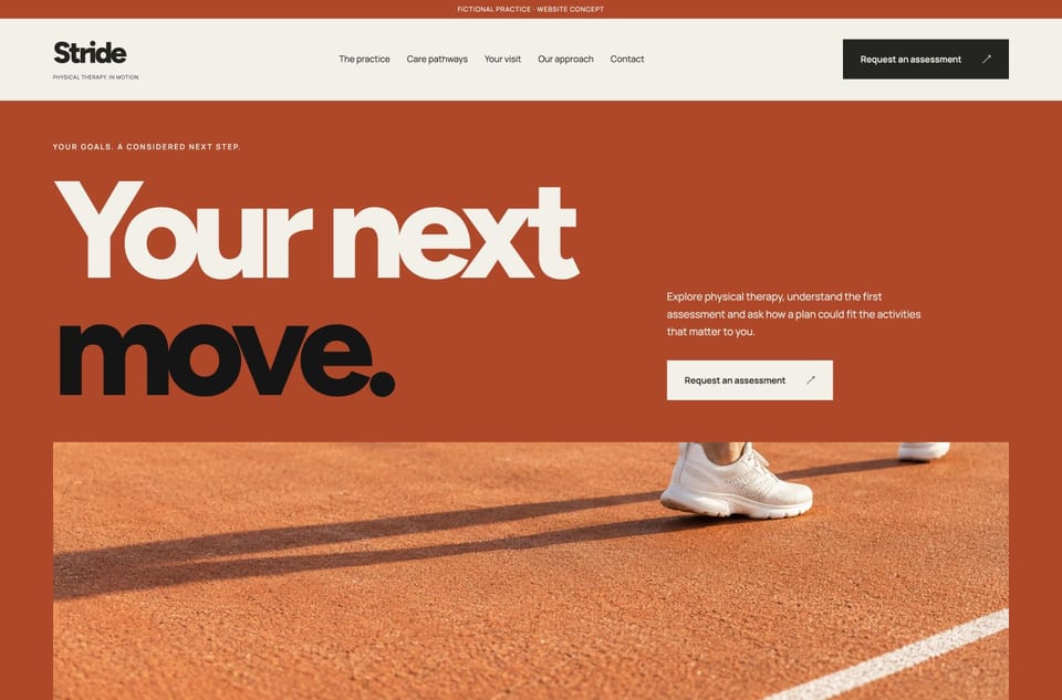 Stride template homepage screenshot