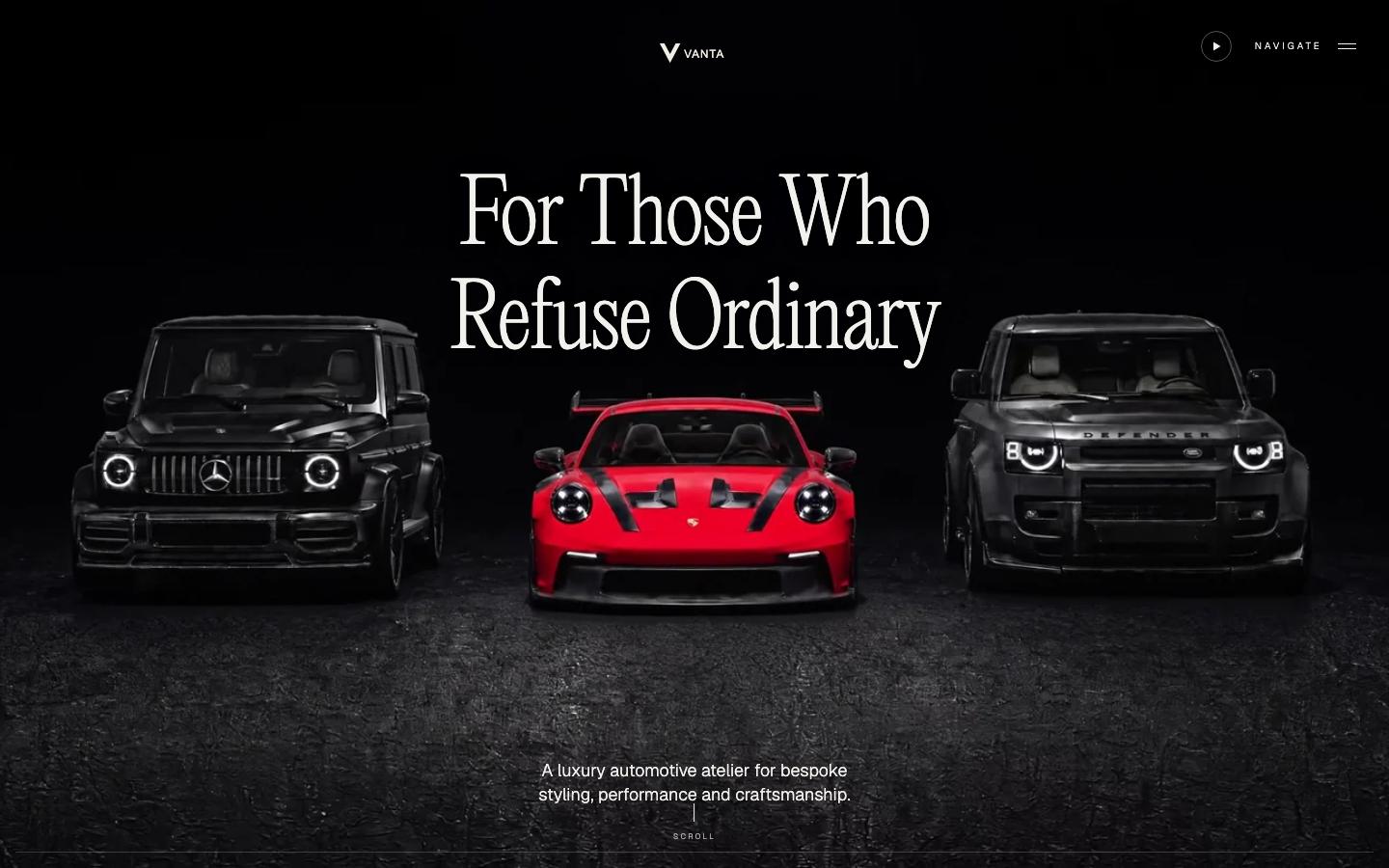 Vanta Motorworks template homepage screenshot