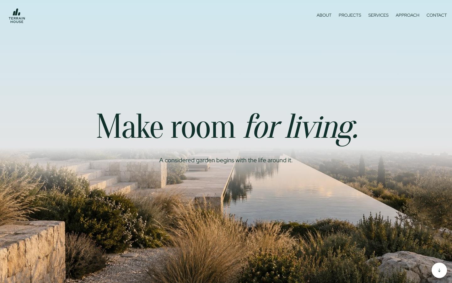 Terrain House template homepage screenshot