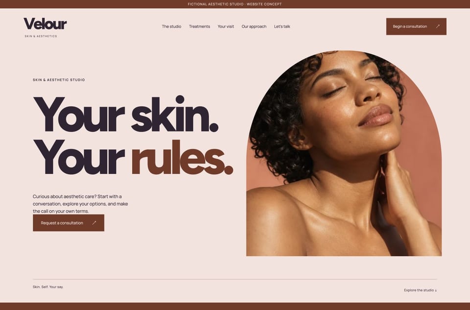 Velour template homepage screenshot