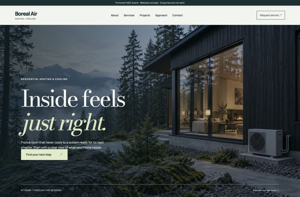 Boreal Air template homepage screenshot