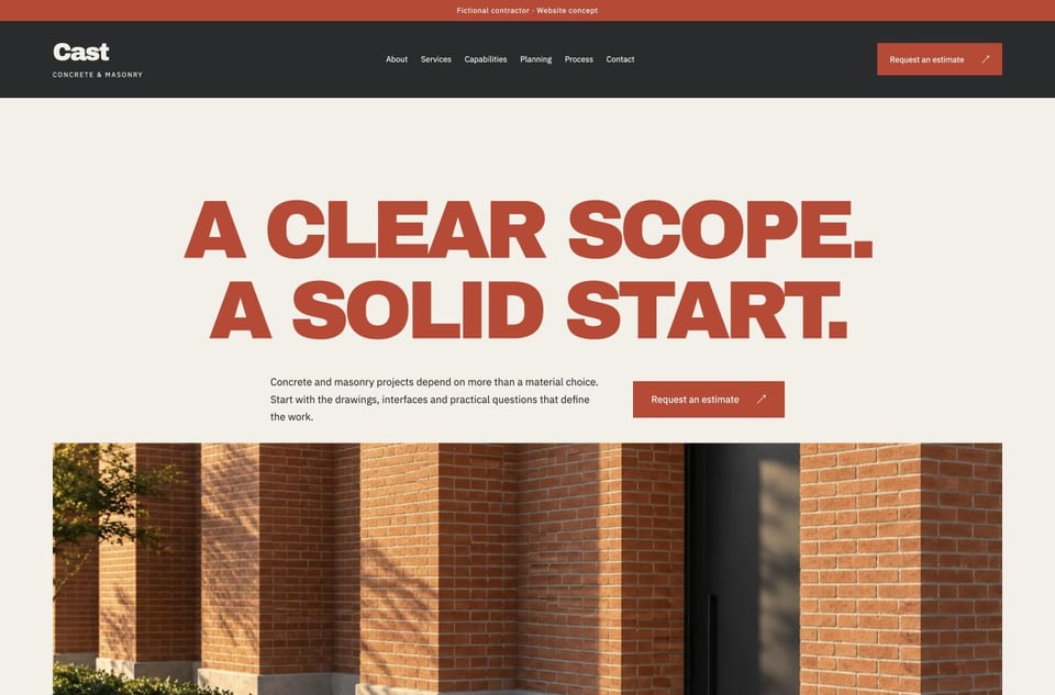 Cast template homepage screenshot