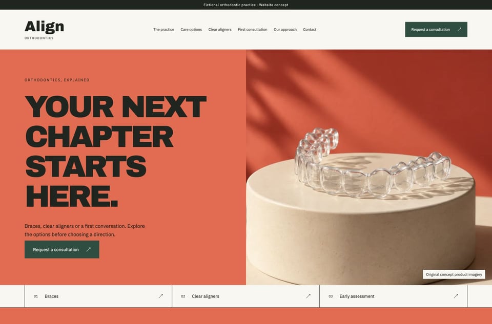 Align template homepage screenshot
